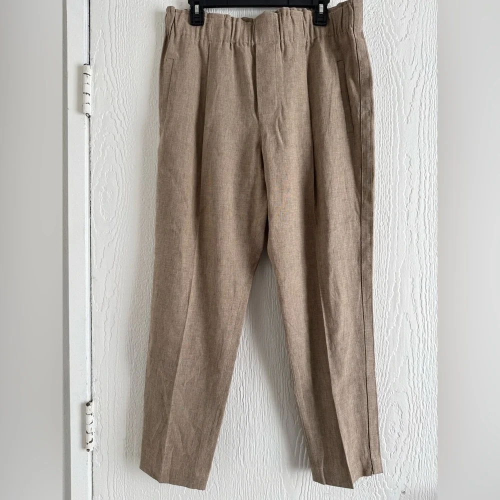 Brunello Cucinelli  Neutral Beige Linen Pants - Picture 2 of 12